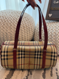 Burberry Haymarket Check Barrel Bag Shoulder Tote