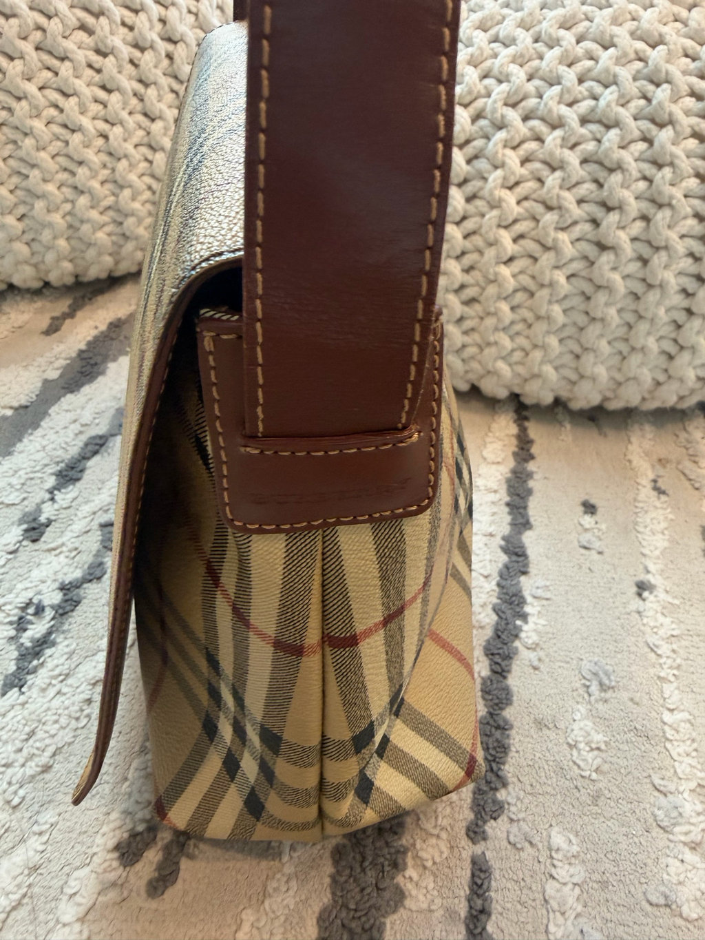 Burberry Haymarket Check Flap Messenger Crossbody