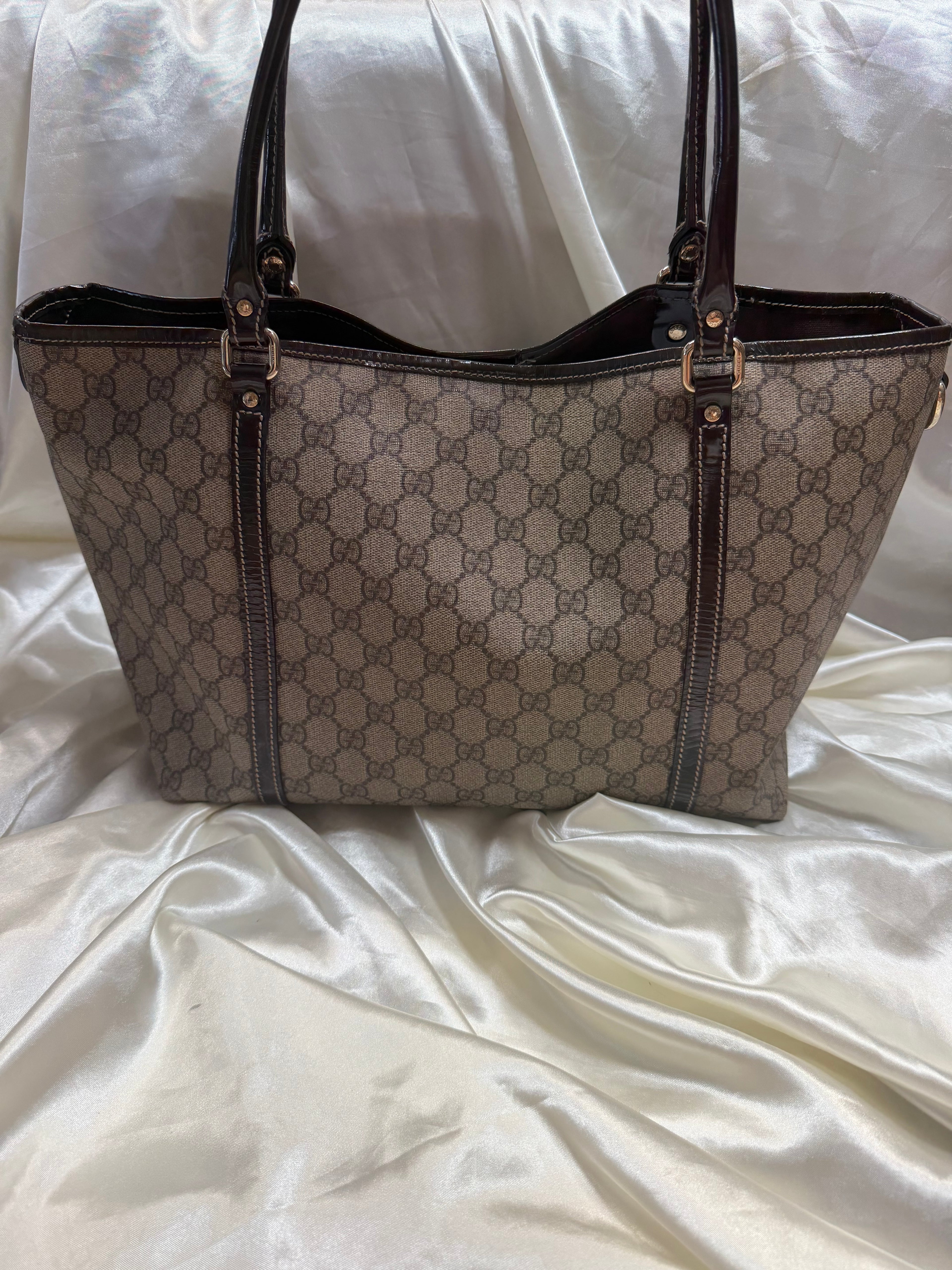 Gucci Monogram Supreme Joy Tote Medium Shoulder Bag