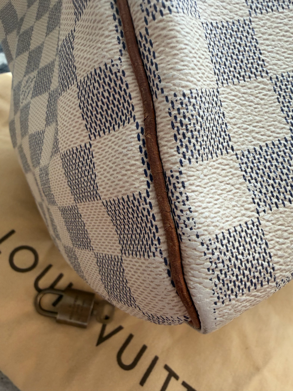 Louis Vuitton Damier Azur Top Handle Satchel Speedy 35