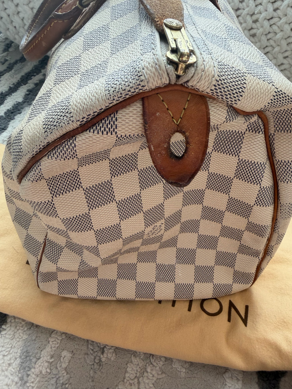 Louis Vuitton Damier Azur Top Handle Satchel Speedy 35