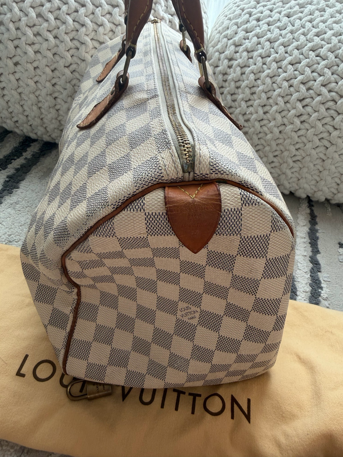 Louis Vuitton Damier Azur Top Handle Satchel Speedy 35
