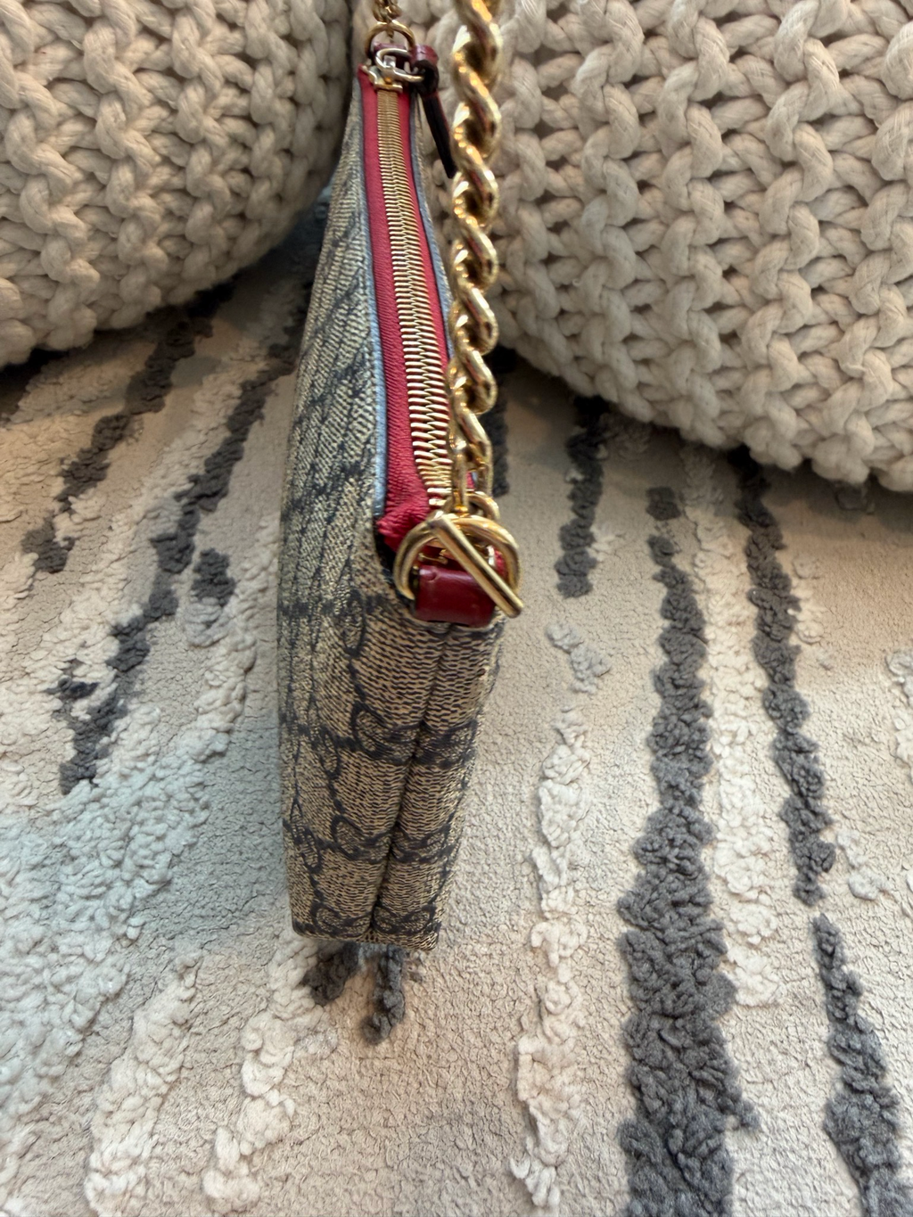 Gucci Supreme Pochette Hobo Shoulder Coated Canvas