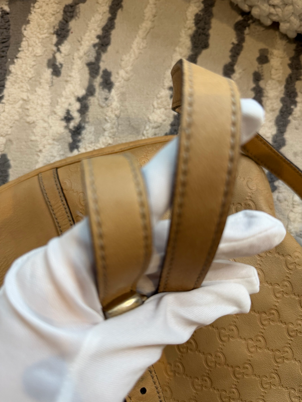 Gucci Monogram Leather Sling Crossbody Horsebit