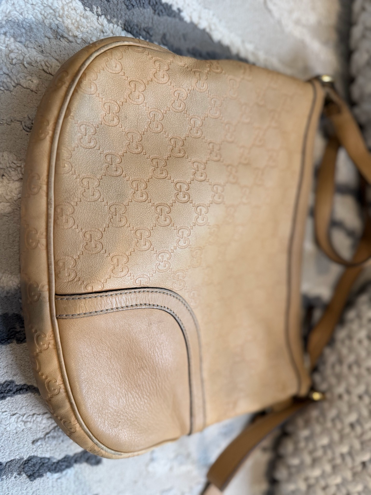 Gucci Monogram Leather Sling Crossbody Horsebit