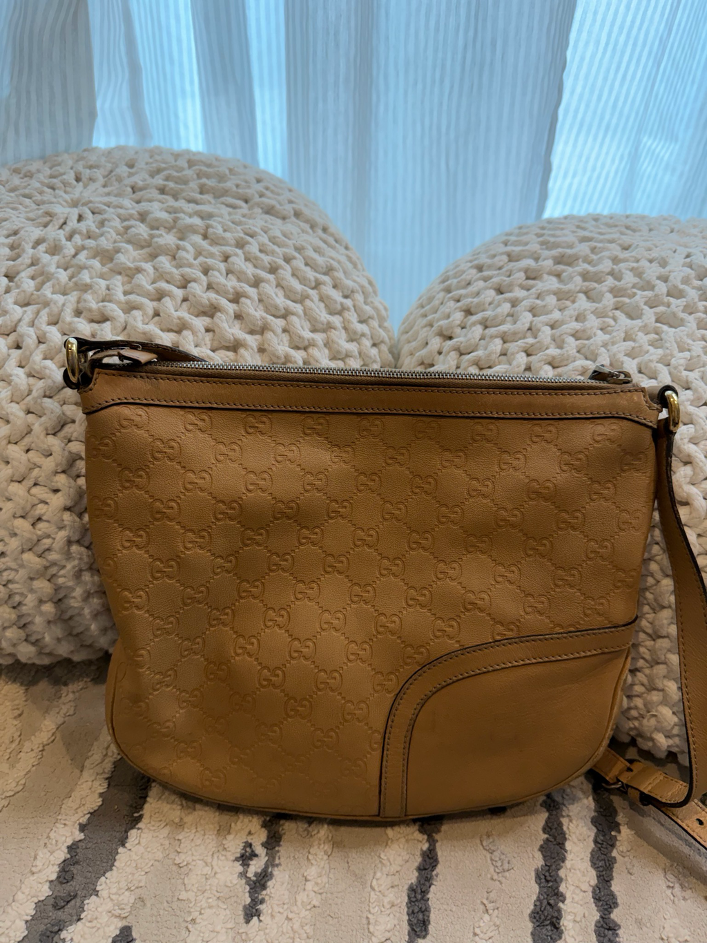 Gucci Monogram Leather Sling Crossbody Horsebit