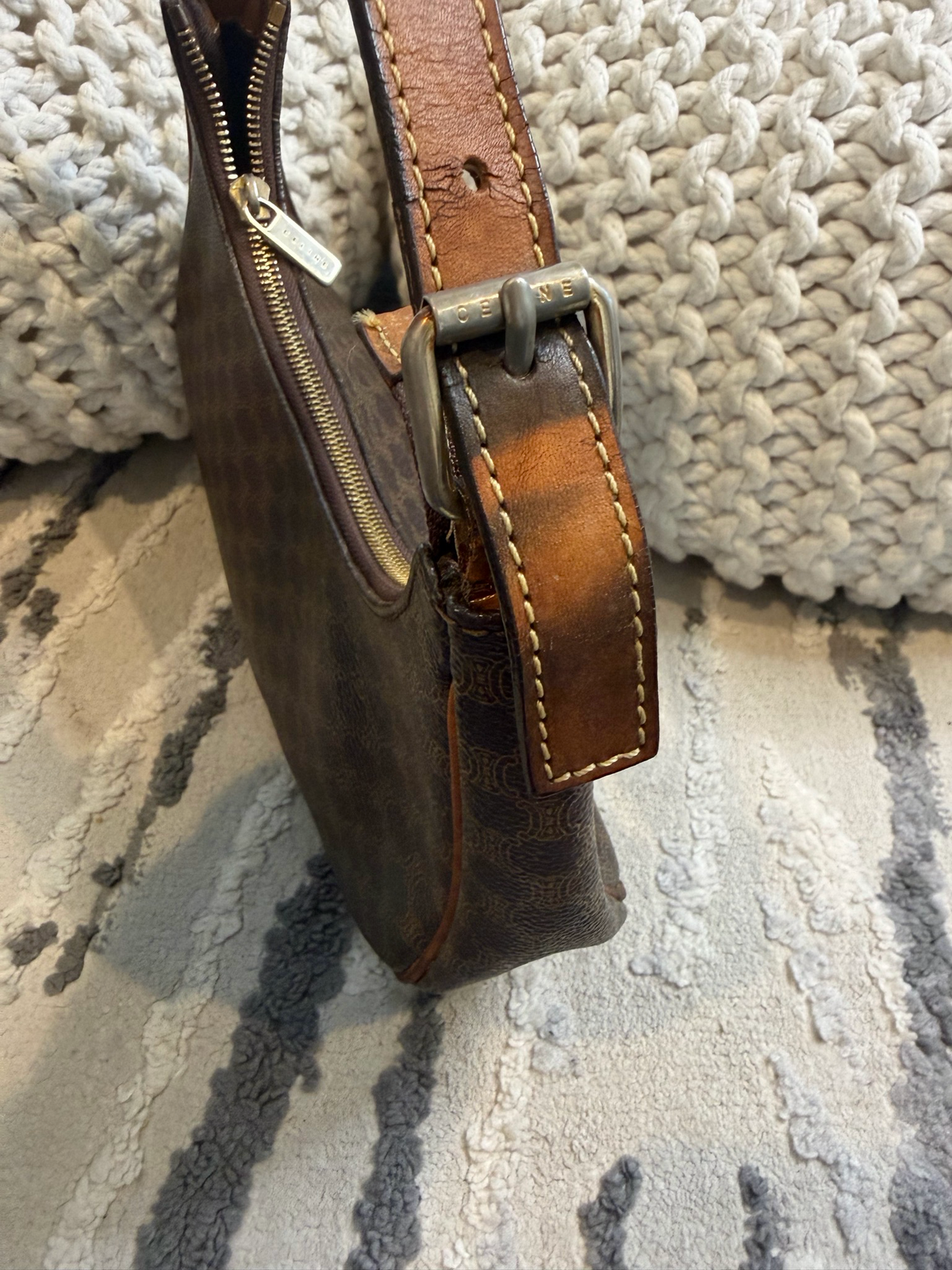 Celine Ava Triomphe Hobo Shoulder Halfmoon