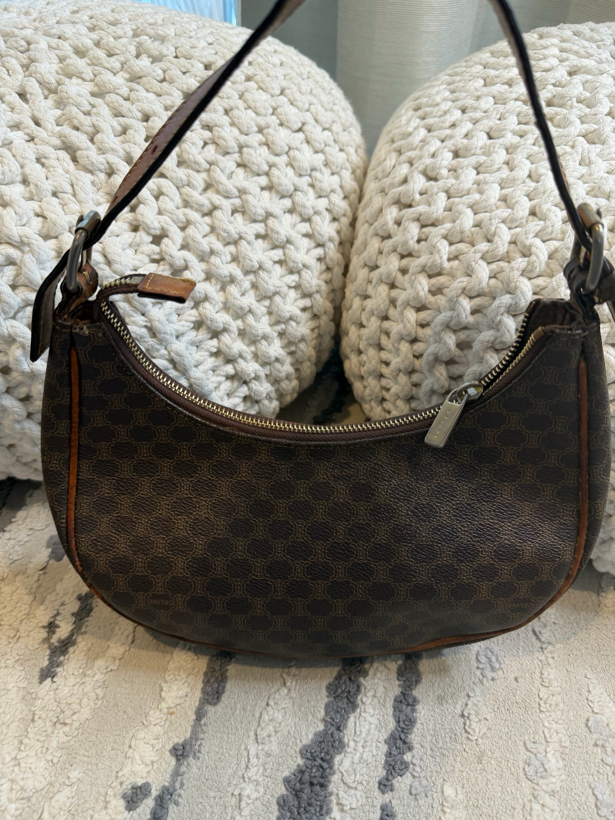Celine Ava Triomphe Hobo Shoulder Halfmoon