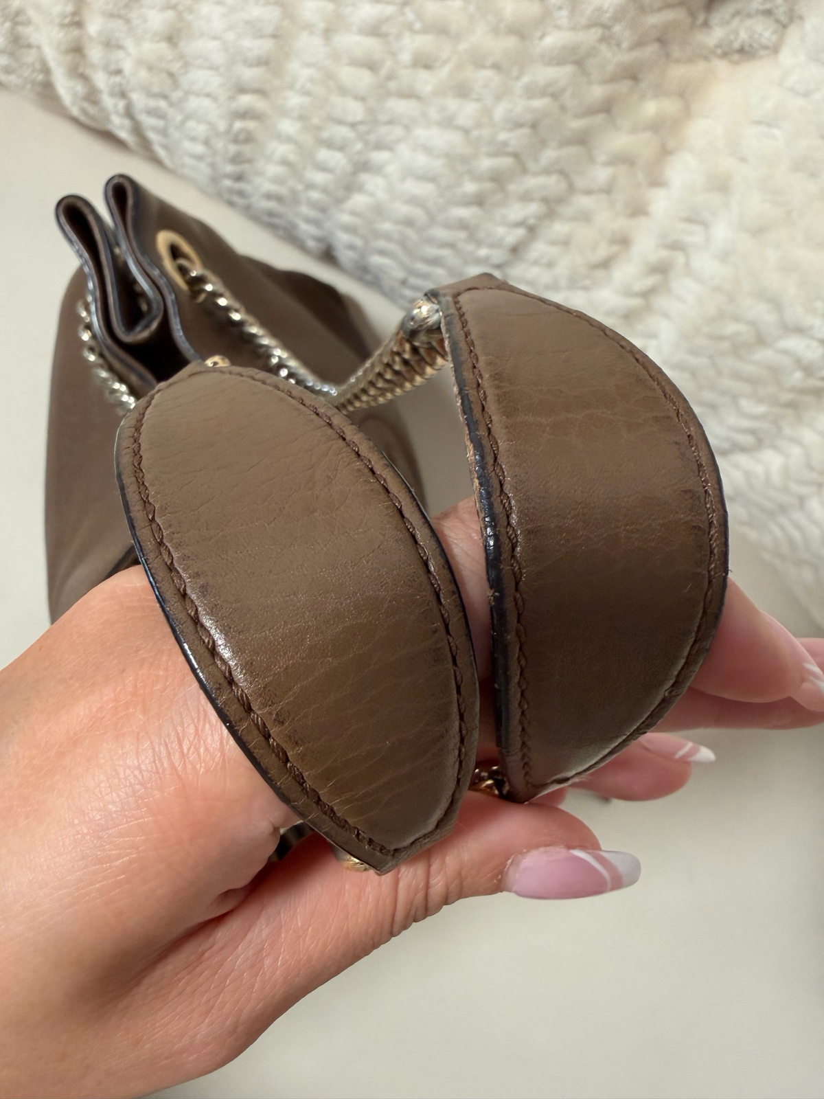 Gucci Soho Chain Tote Pebbled Calfskin Leather
