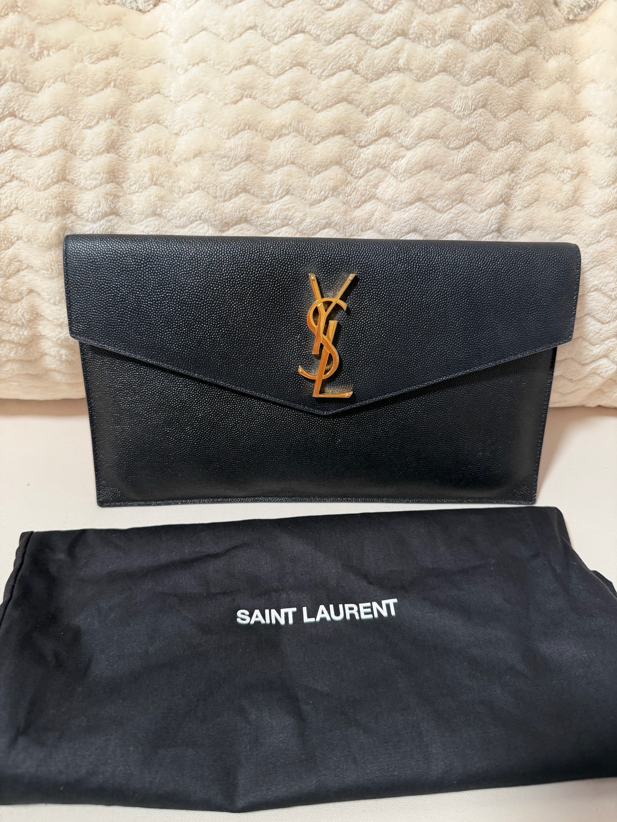 Yves Saint Laurent Grain De Poudre Clutch Flap