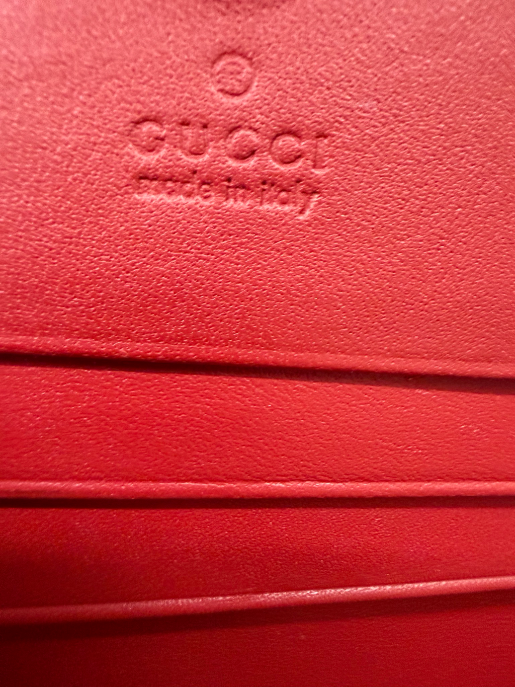 Gucci Monogram Card Wallet Cherry Flap Bi-Fold