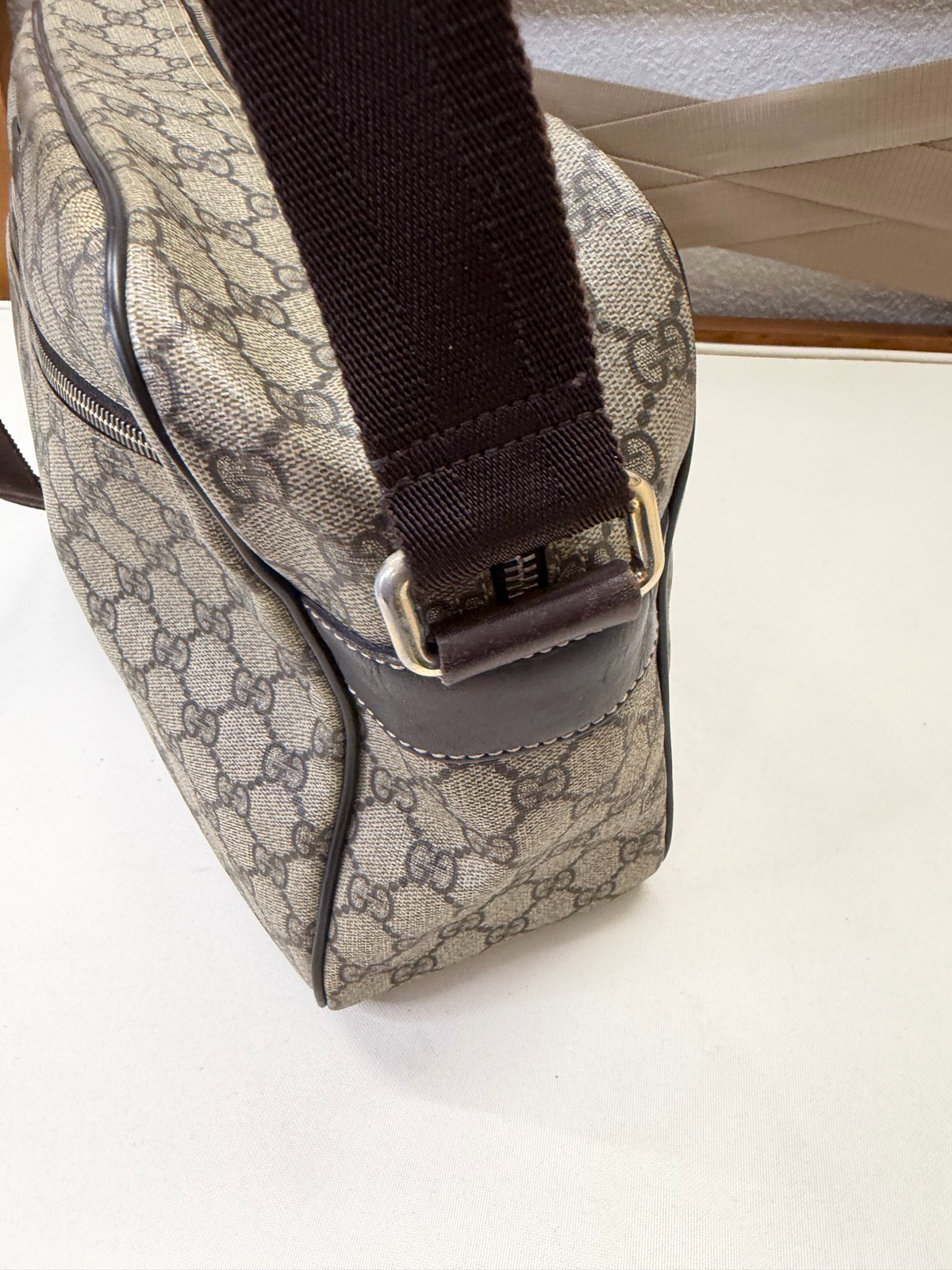 Gucci Monogram Supreme Messenger Crossbody Sling
