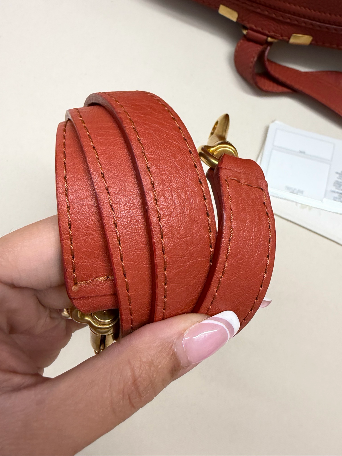 Chloe Pebbled Leather Marcie Saddle Medium Two Way Crossbody
