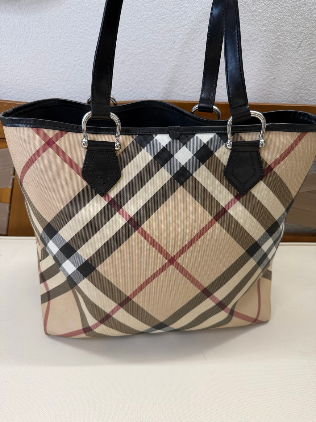 Burberry Nova Check Large Nicke Tote Shoulder
