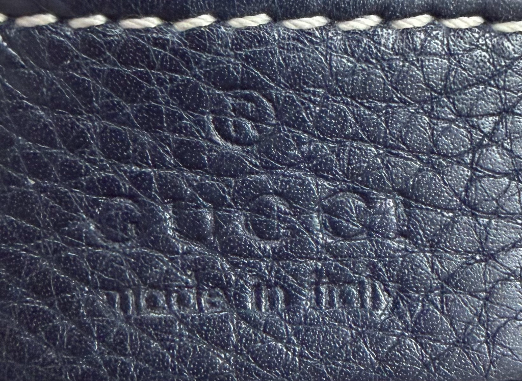 Gucci Soho Disco Pebbled Leather Camera Bag in Navy Blue
