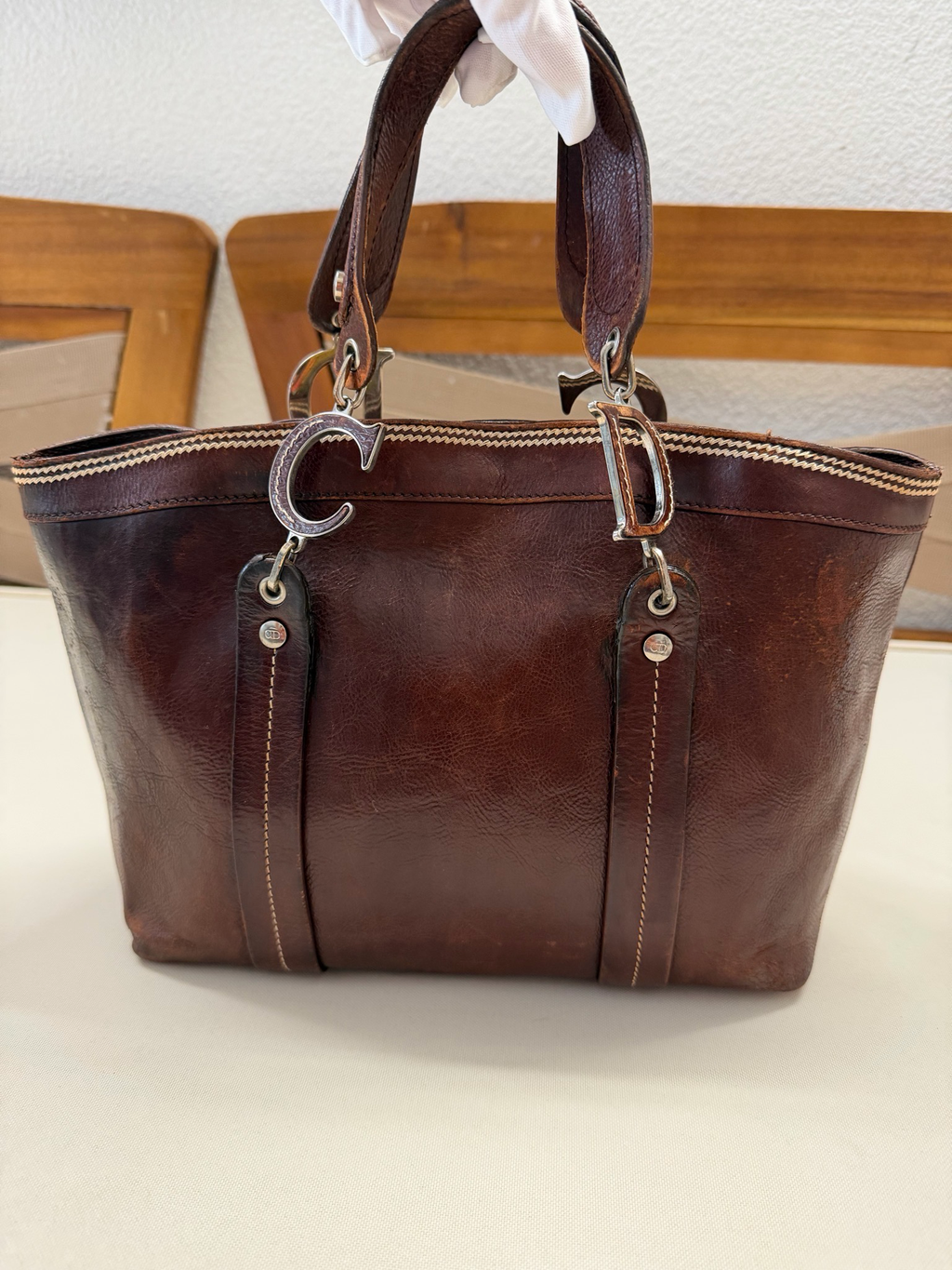 Christian Dior Vintage Romantique Tote Shoulder Bag