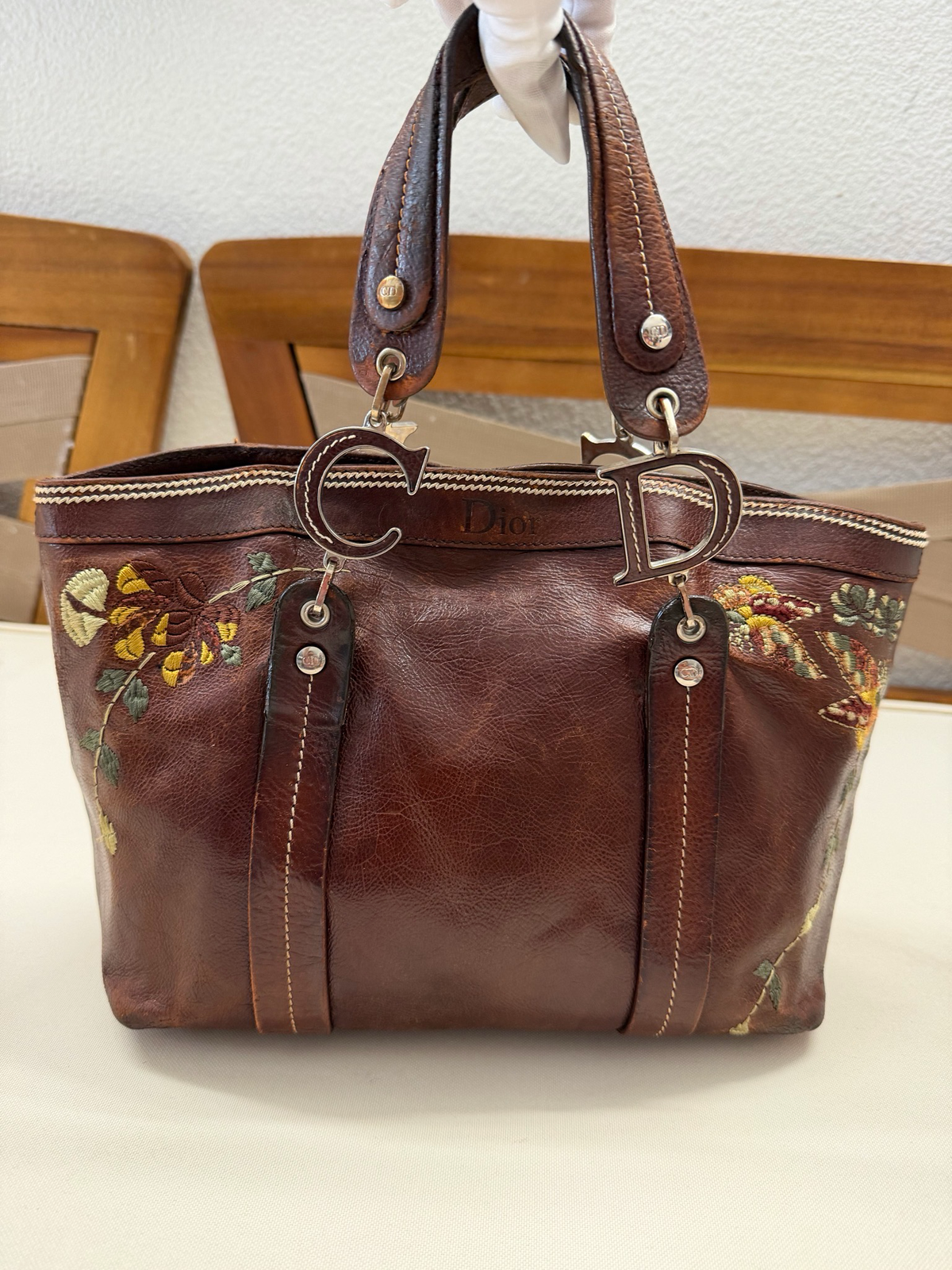 Christian Dior Vintage Romantique Tote Shoulder Bag