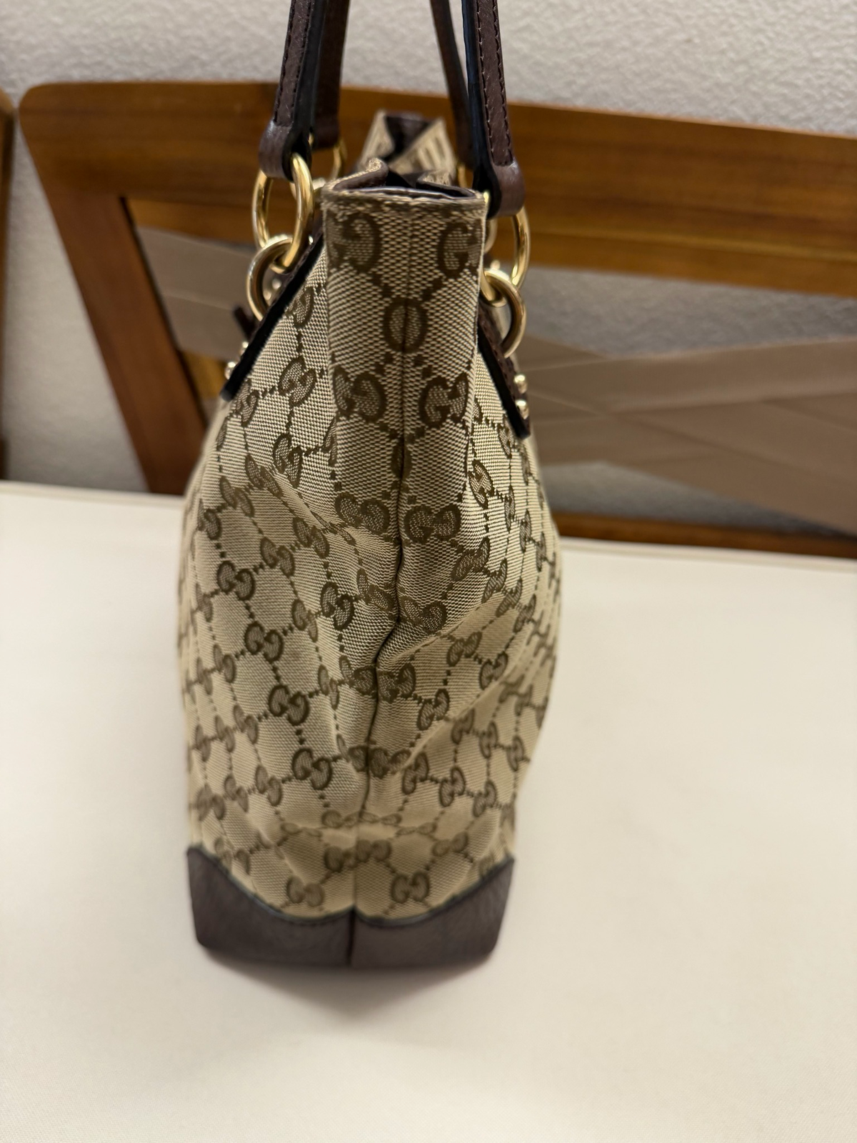 Gucci Monogram Canvas Vertical Tote Charm
