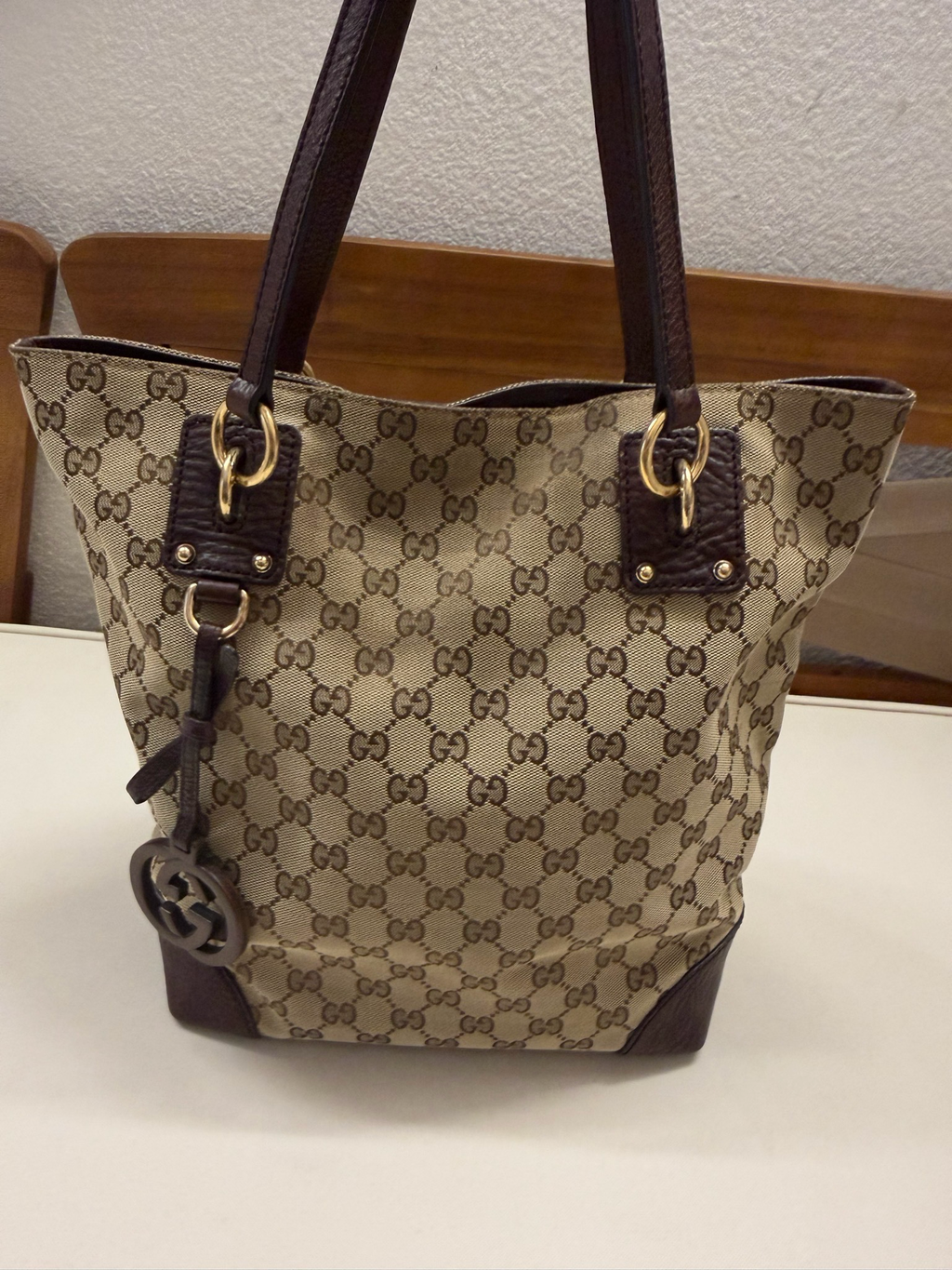 Gucci Monogram Canvas Vertical Tote Charm