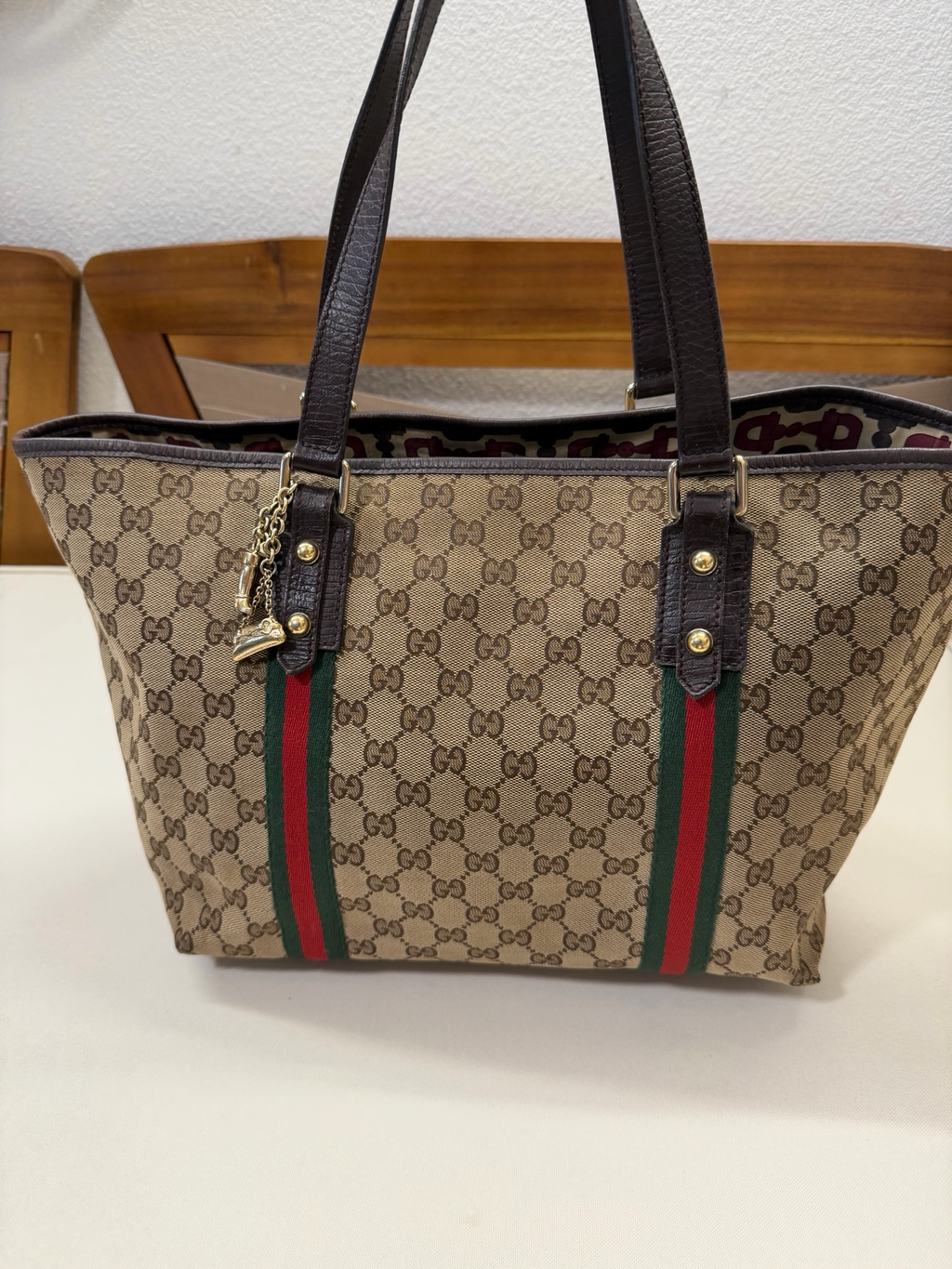 Gucci Monogram Canvas Joliceur Tote Shoulder Web