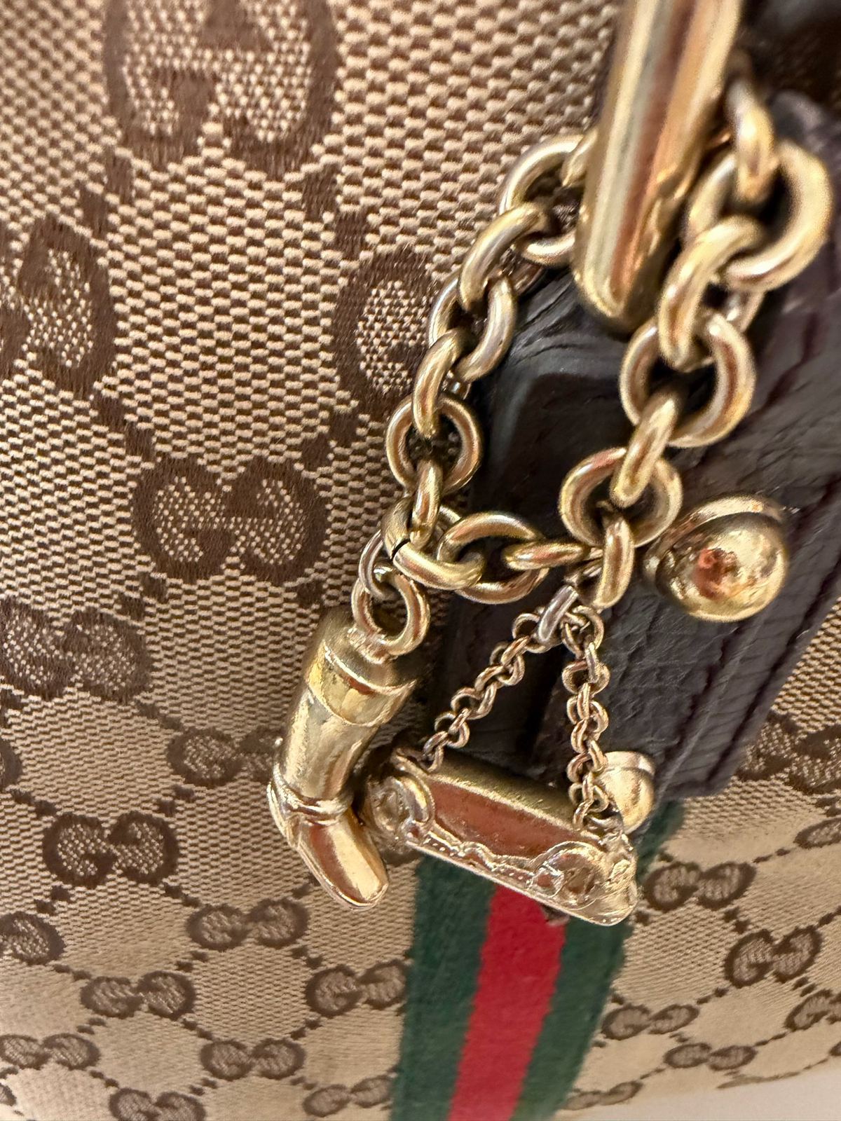 Gucci Monogram Canvas Joliceur Tote Shoulder Web
