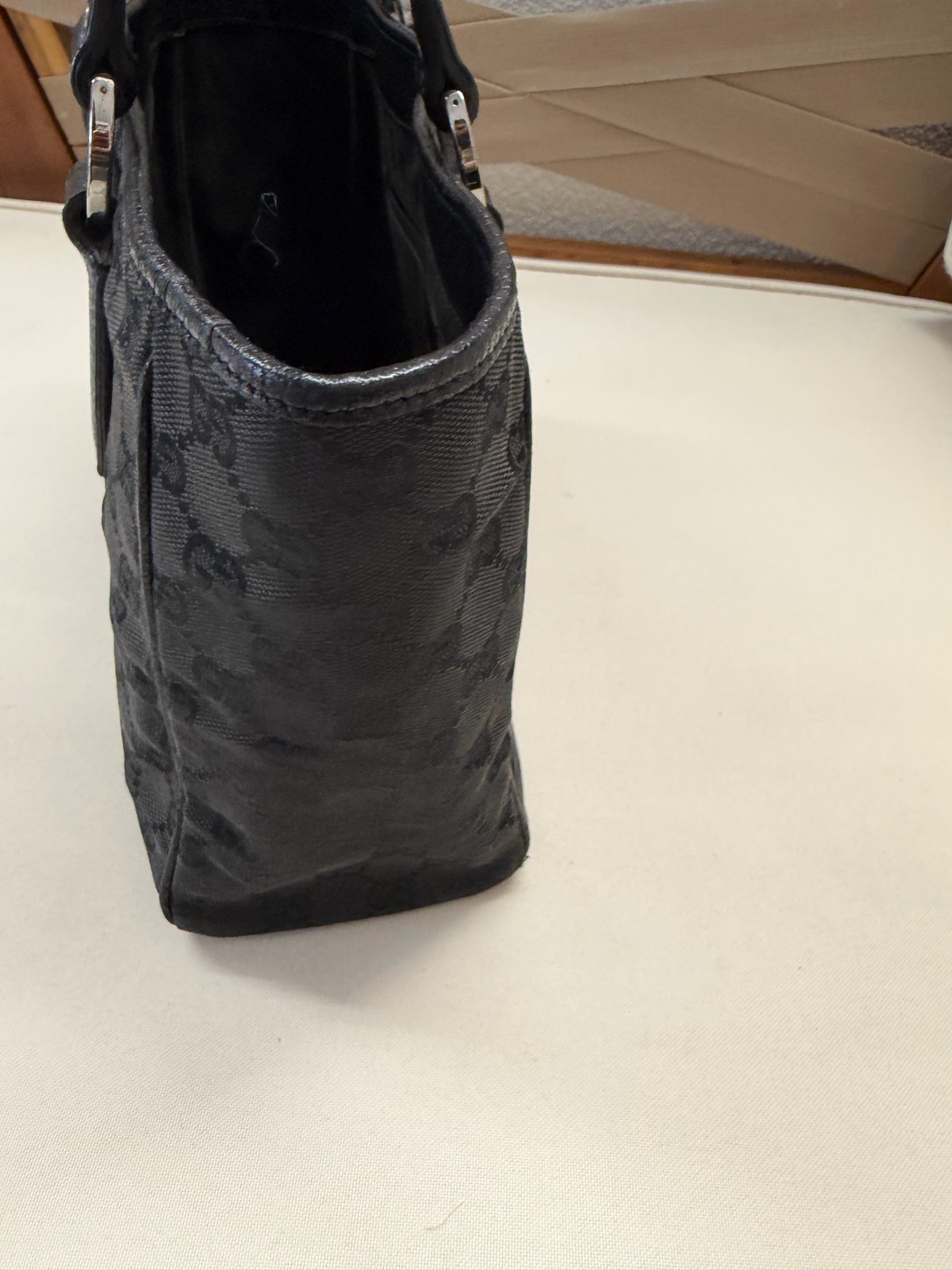 Gucci Monogram Canvas Tote Shoulder in Black