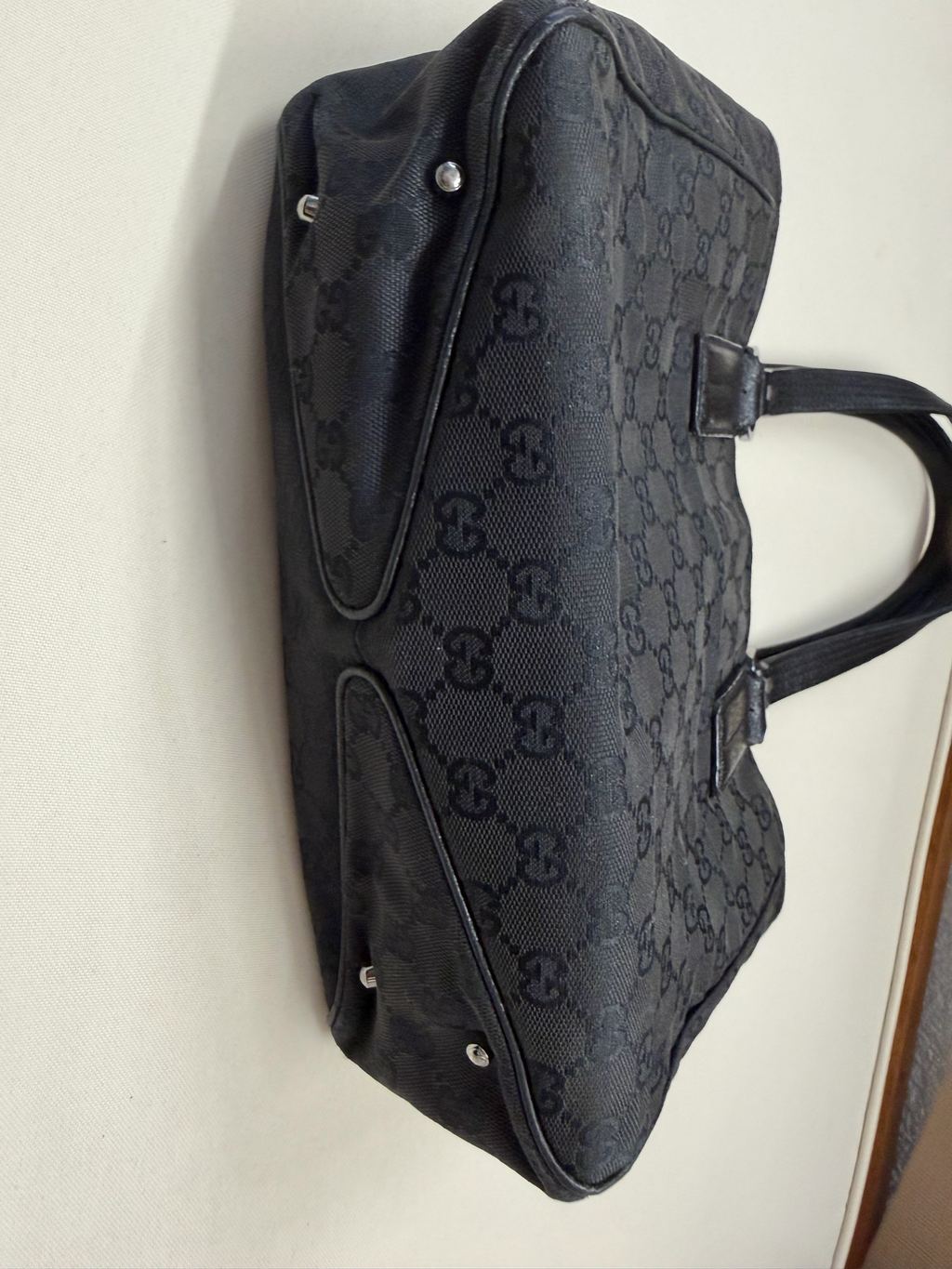 Gucci Monogram Canvas Tote Shoulder in Black