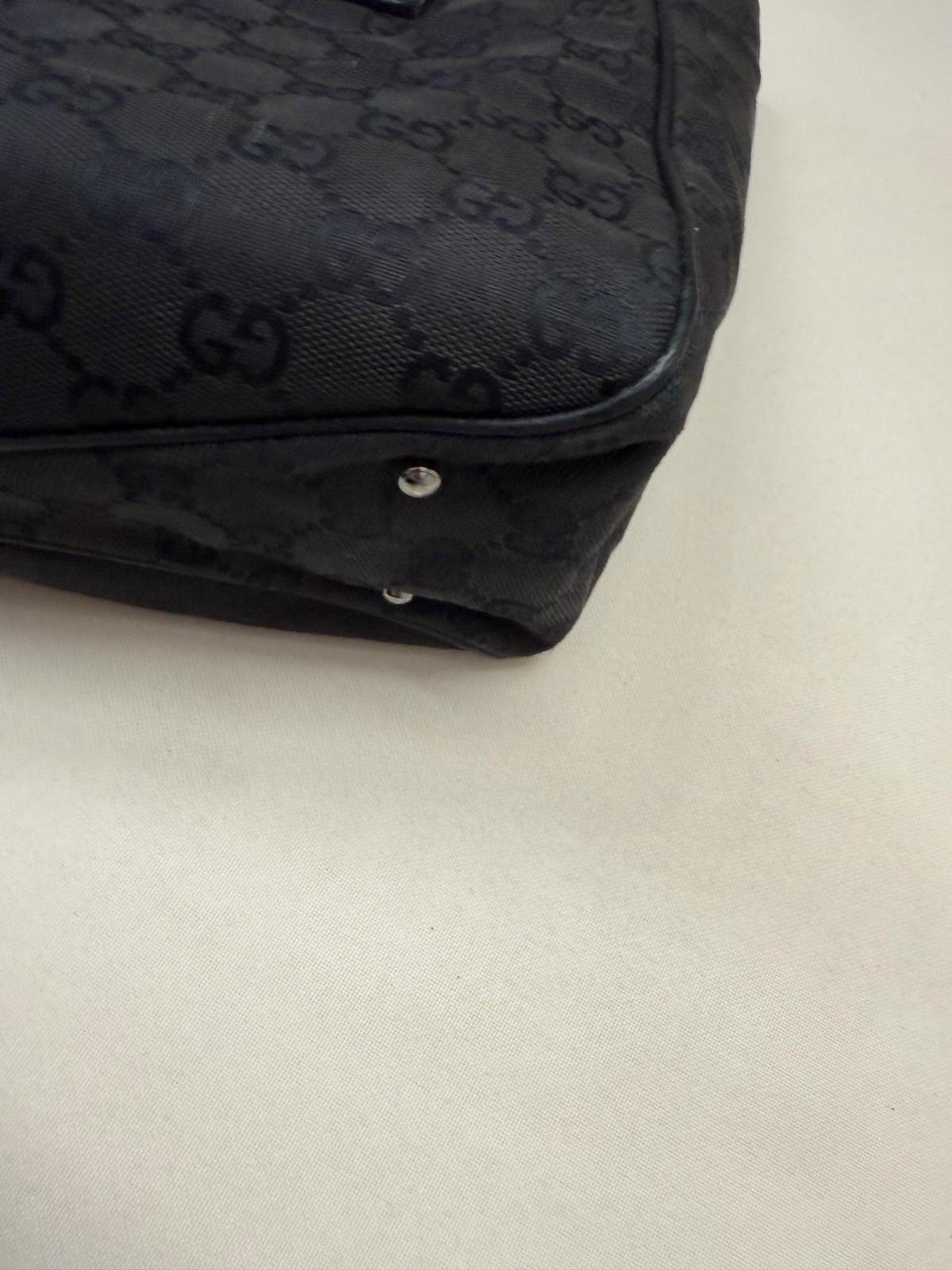 Gucci Monogram Canvas Tote Shoulder in Black