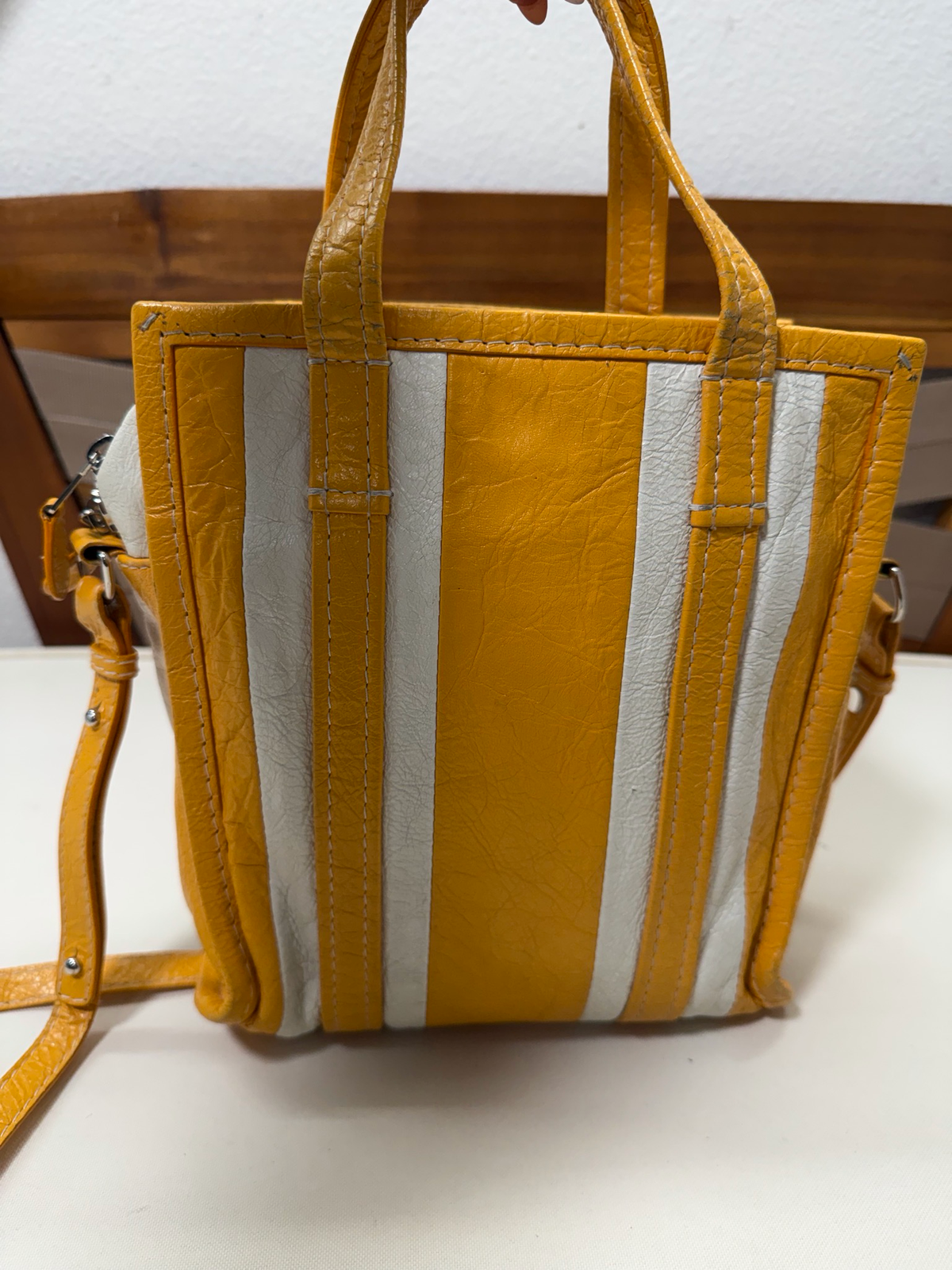 Balenciaga Bazar S Shopper Tote Sling Crossbody in Yellow