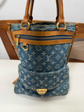 Louis Vuitton Sac Plat Denim Blue Tote