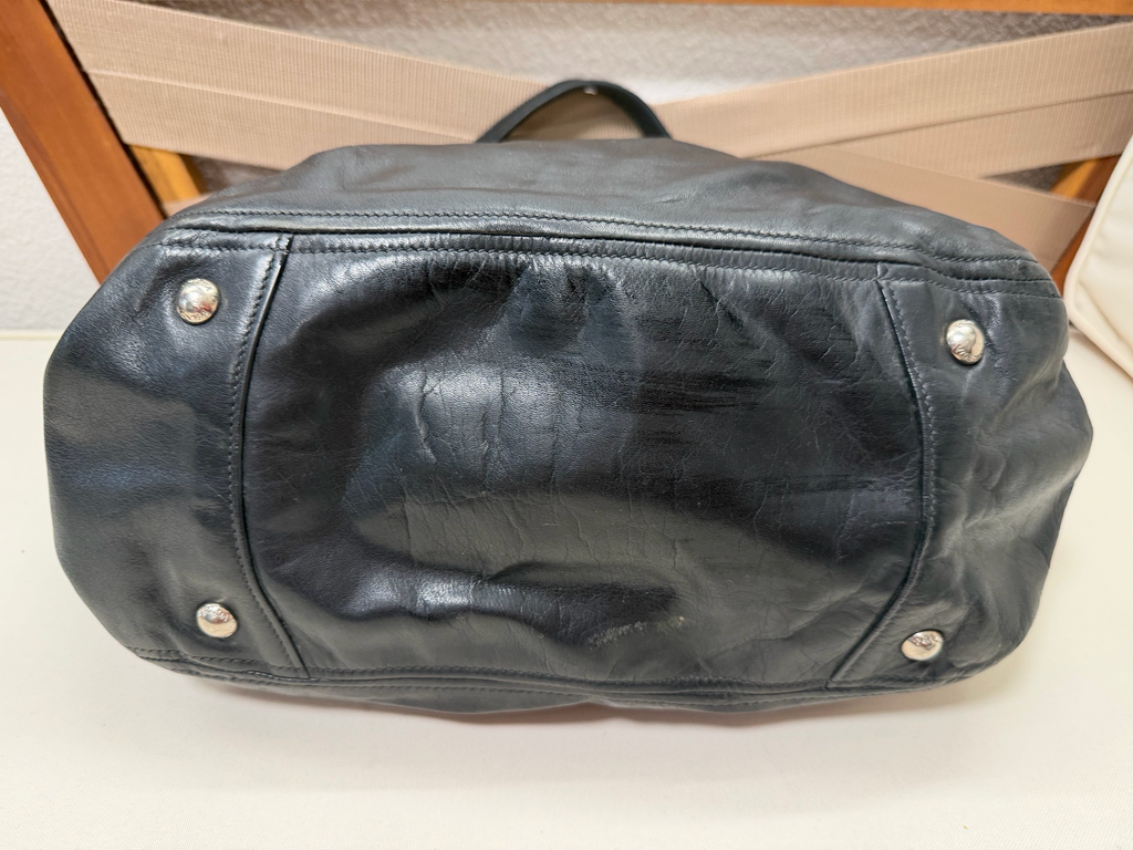 Prada Soft Leather Tote Shoulder in Black