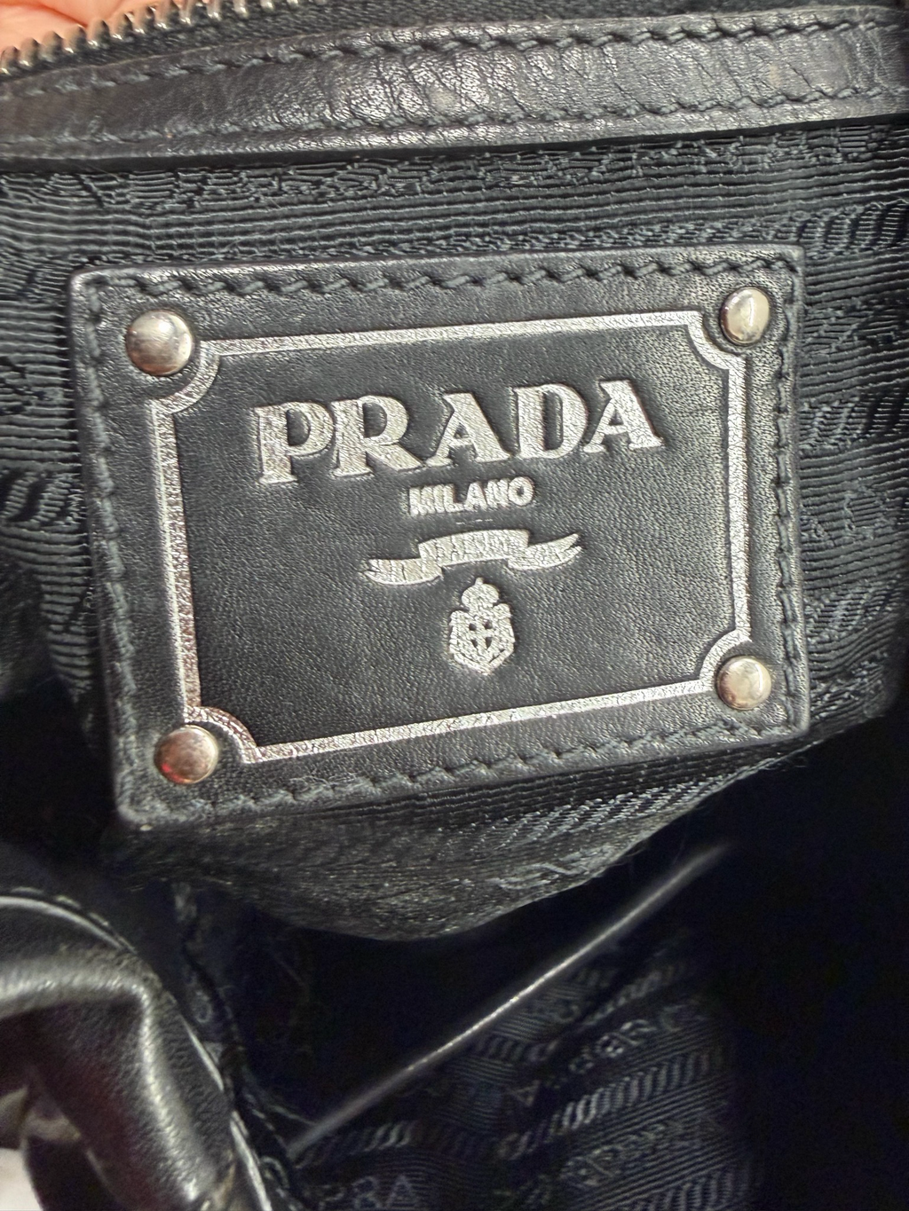 Prada Soft Leather Tote Shoulder in Black
