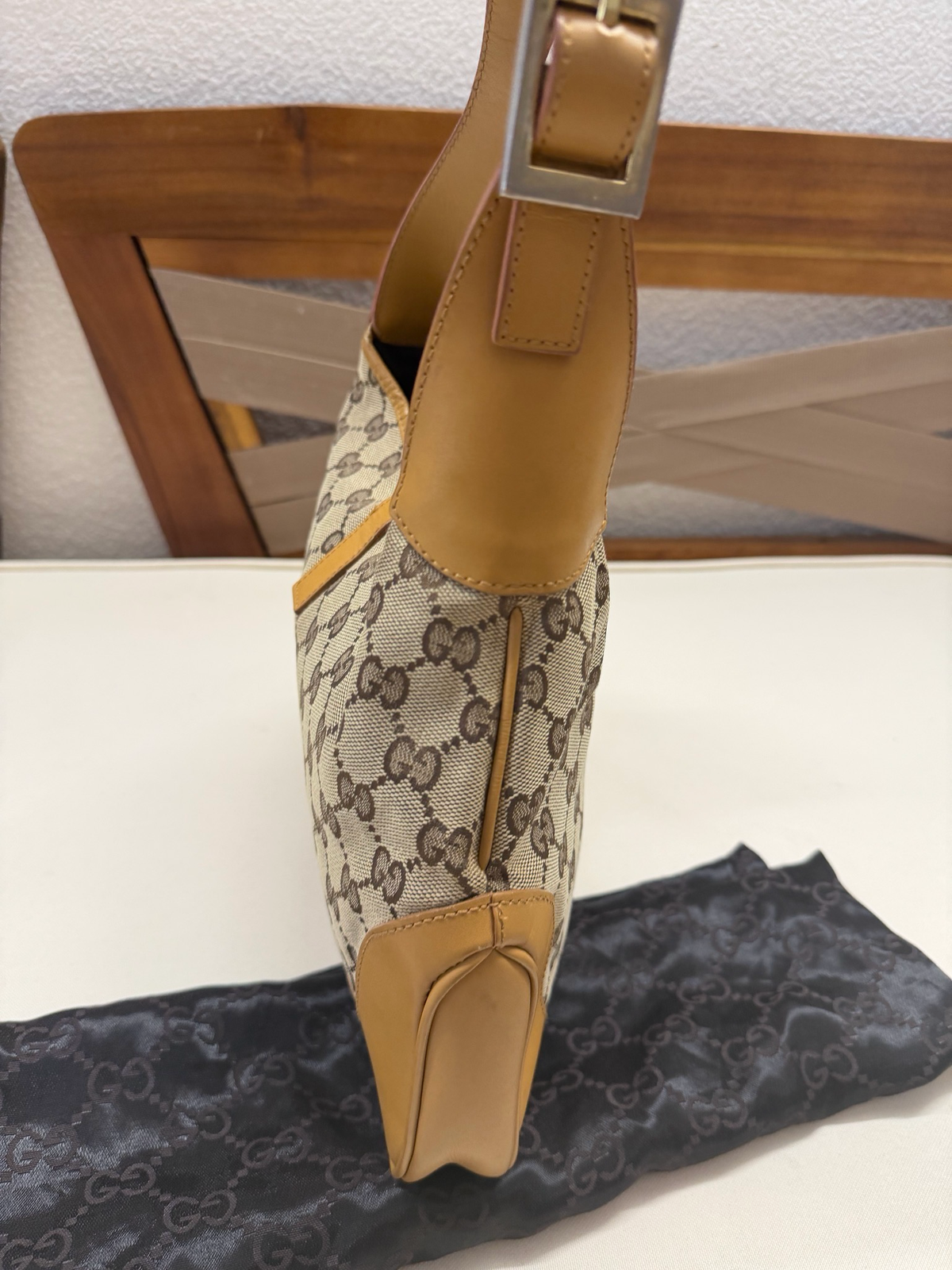 Gucci Monogram Canvas Jackie Hobo Shoulder