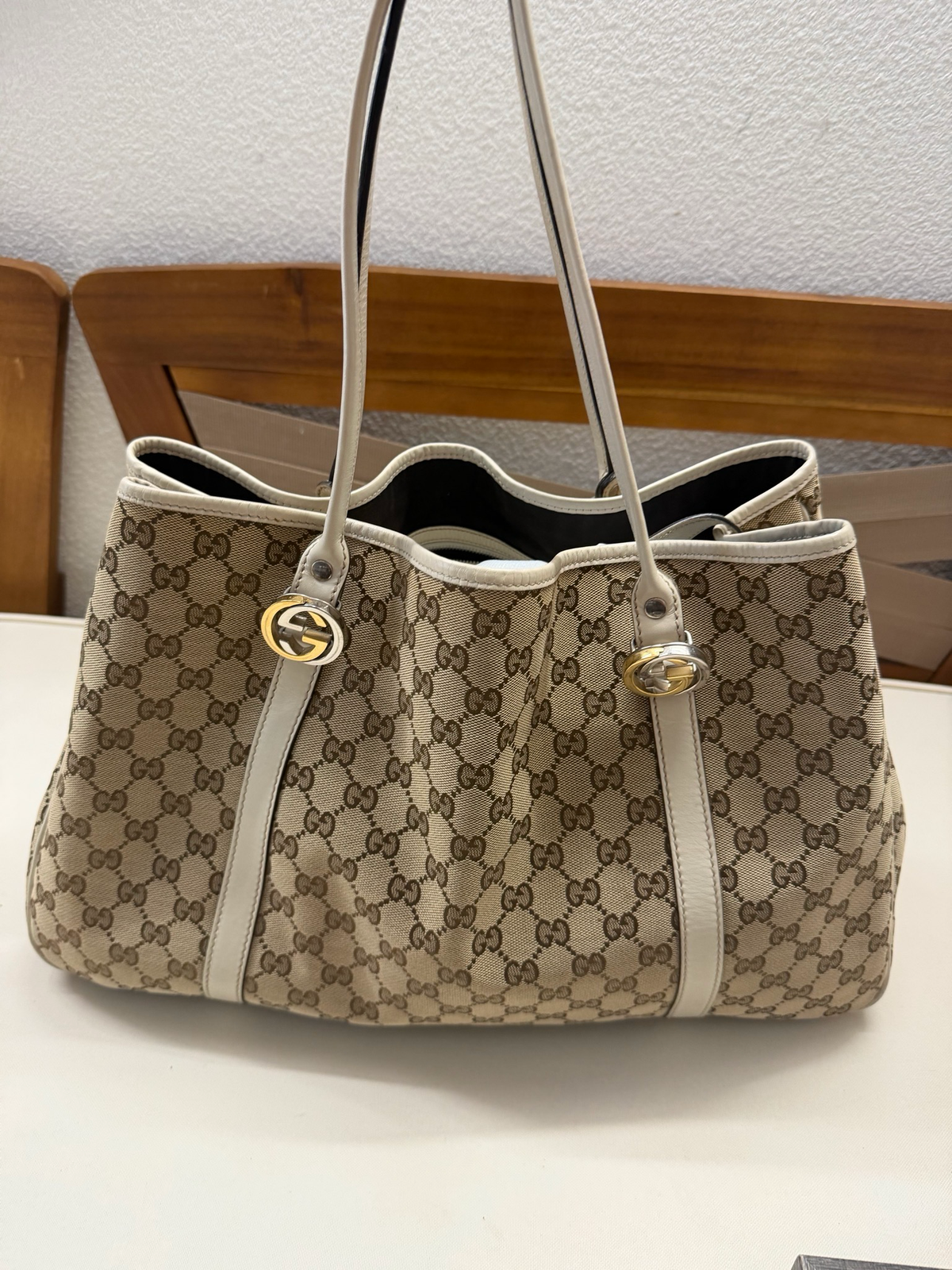Gucci Monogram Canvas Twins Tote Shoulder