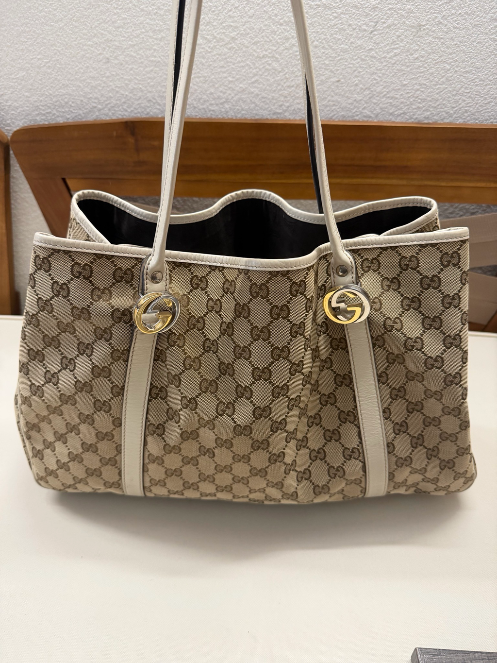 Gucci Monogram Canvas Twins Tote Shoulder