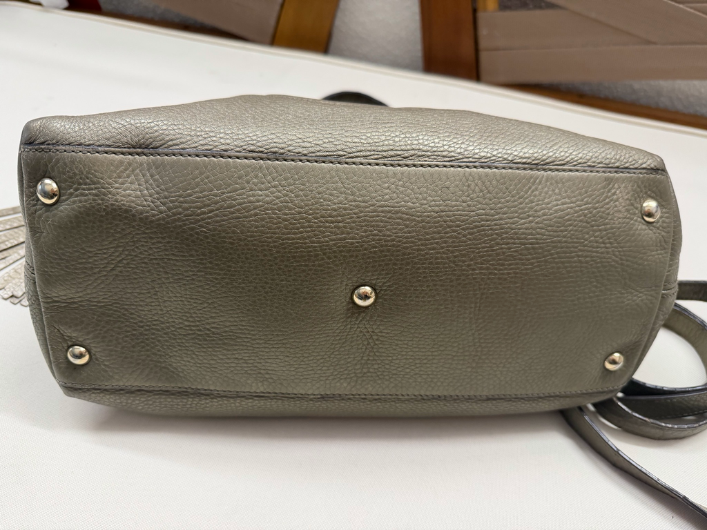 Gucci Pebbled Leather Soho Convertible Metallic Crossbody Sling