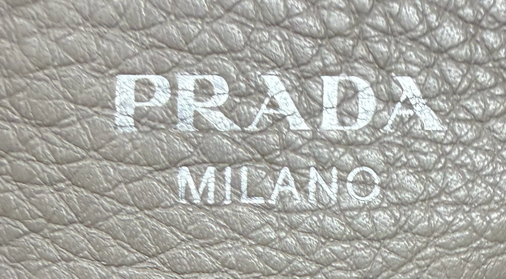Prada Vitello Daino Argilla Boston Messenger Crossbody Pushlock