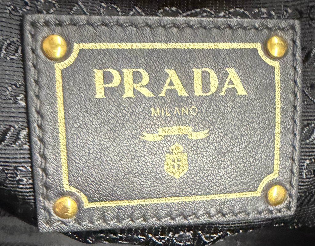 Prada Soft Calf Convertible Tote Messenger in Black
