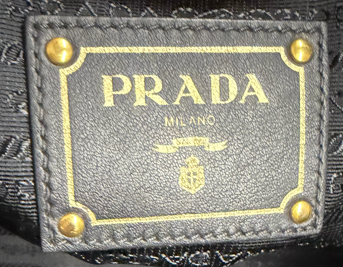 Prada Soft Calf Convertible Tote Messenger in Black
