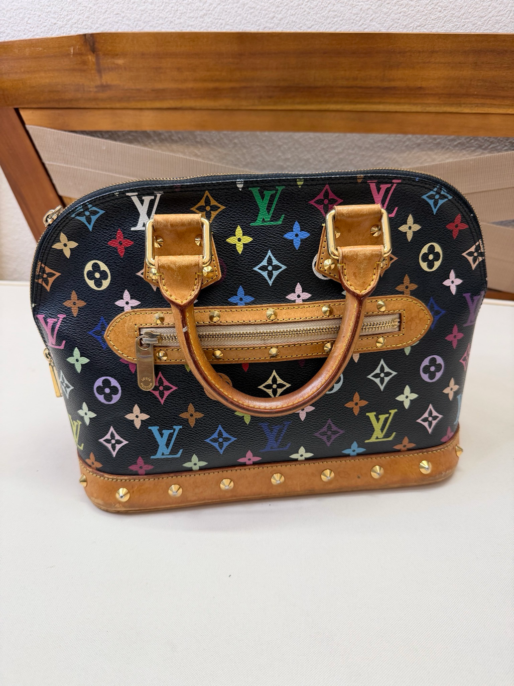 Louis Vuitton Multicolor Alma Noir Top Handle Takashi Murakami