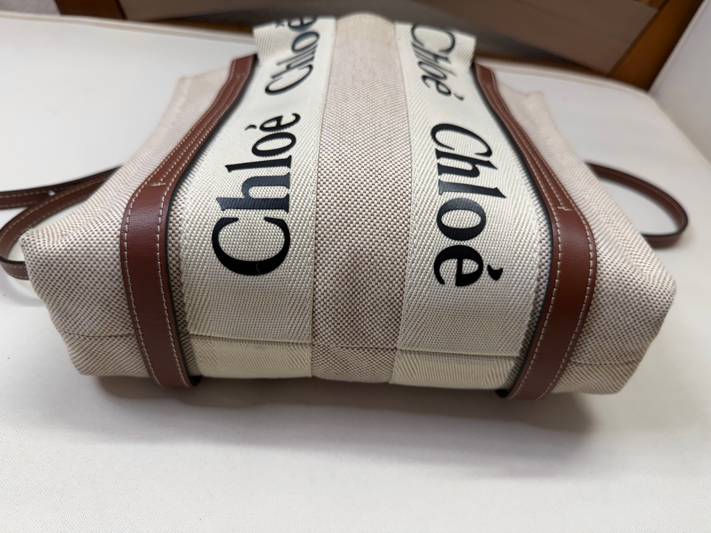 Chloe Woody Tote Sling Bag Small in Brown