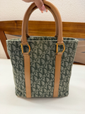Christian Dior Oblique Monogram Trotter Tote Diorissimo in Green