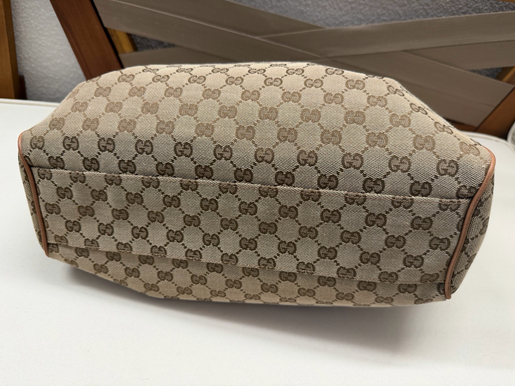 Gucci Monogram Canvas Sukey Medium Tote in Brown