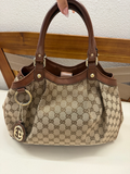 Gucci Monogram Canvas Sukey Medium Tote in Brown