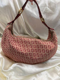 Fendi Zucchino Hobo Halfmoon Shoulder Bag