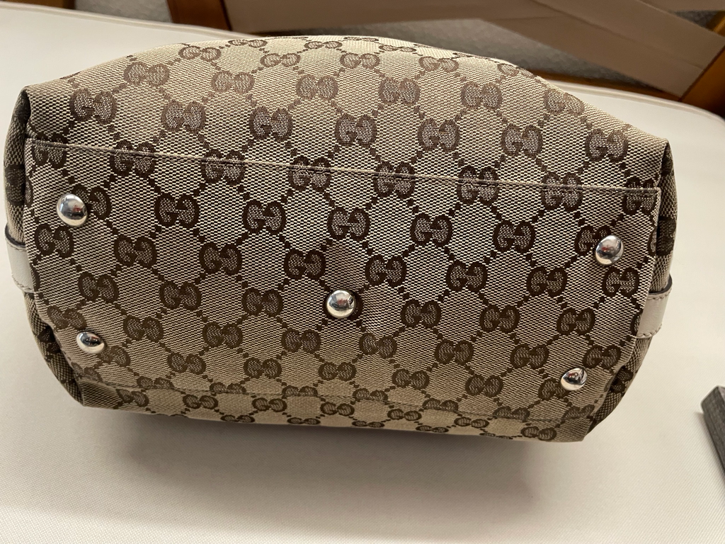 Gucci Monogram Canvas Match Ball Web Tote in Medium