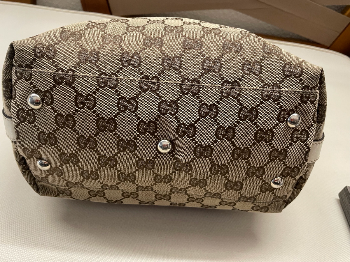 Gucci Monogram Canvas Match Ball Web Tote in Medium