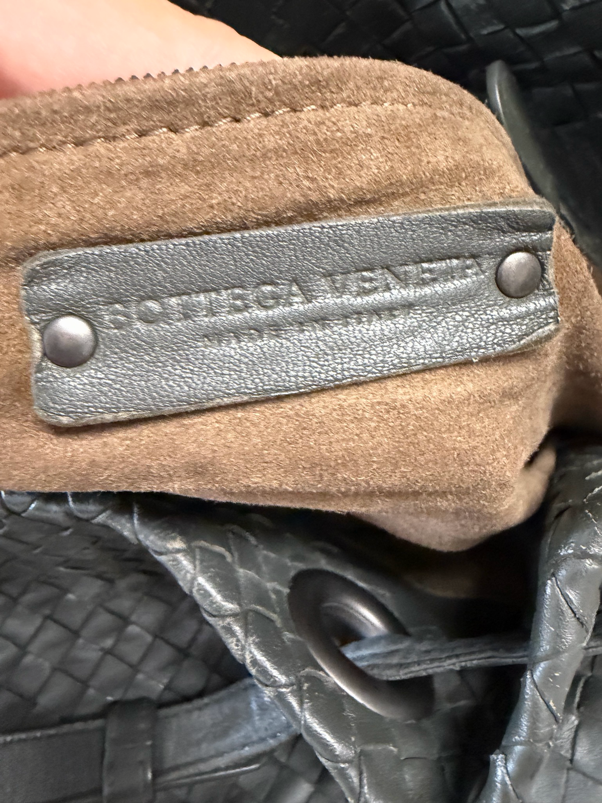 Bottega Venneta Intreciatto Tote Garda Shoulder Bag in Gray