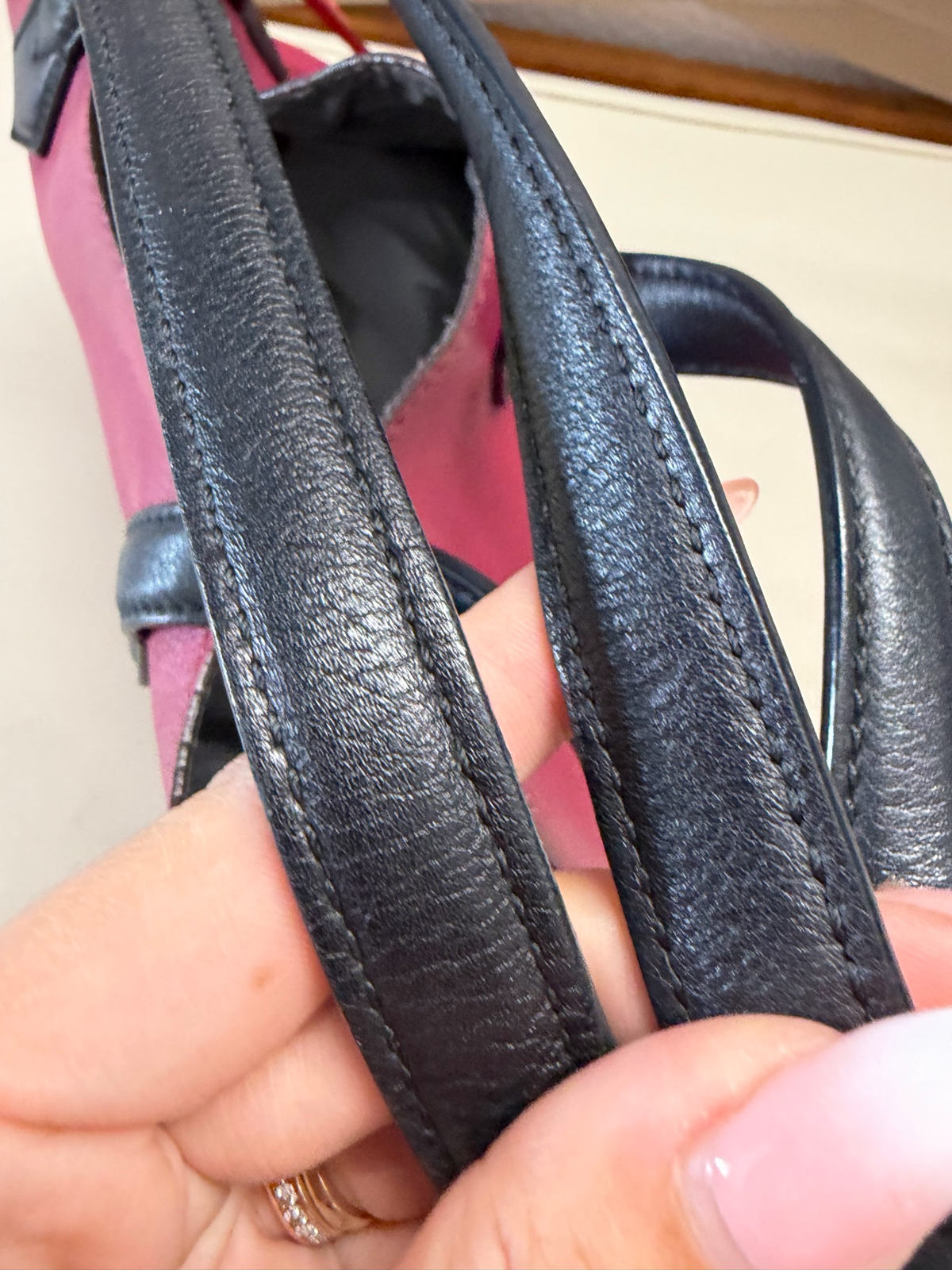 Fendi All in Shopper Tote Shoulder Bag in Amarena/Black Leather