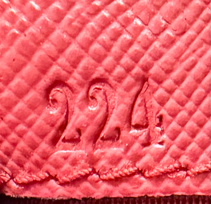 Prada Saffiano Luxe Flap Wallet on Chain in Pink